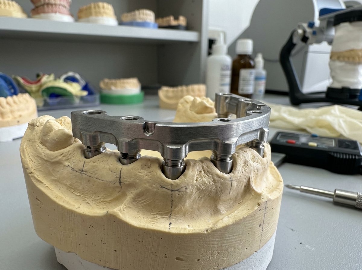 Metal Bar over Implants - Sama Dental Labs Abu Dhabi